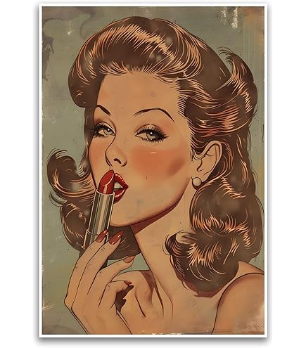 Amazon.com: Vintage Retro Pin-Up Girl Poster - Classic 1950s Style